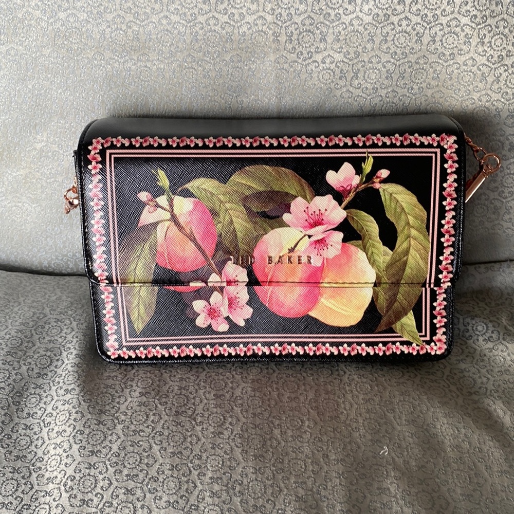 NWT Ted Baker Jesenia Peach Blossom Crosshatch Crossbody Bag